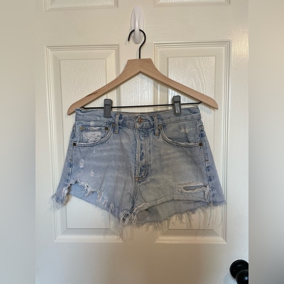 Agolde Pants - Agolde Distressed Light Wash Jean Shorts Size 26